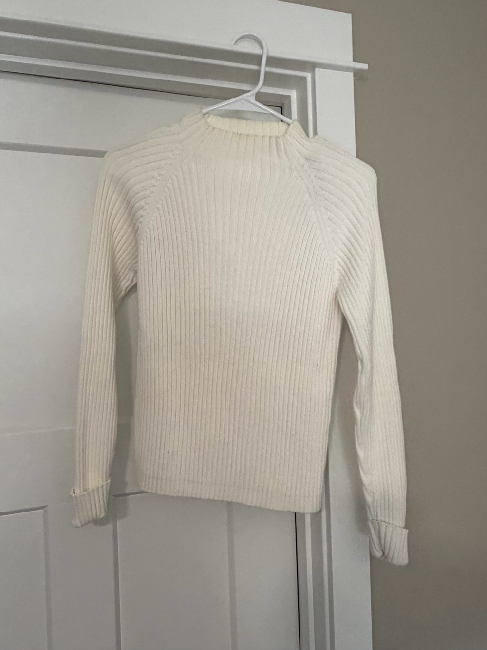Relativity Ivory Ribbed Mock Neck Sweater